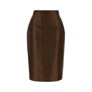 Mm Studio Women Chocolate Cotton Blend Egoista Skirt